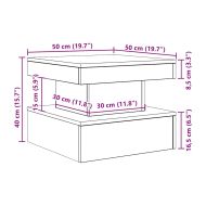 Маса за кафе с LED осветление, черна дъб, 50x50x40 см
