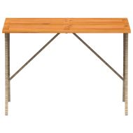 Градински комплект с възглавници, 3 части, бежов, полиратан