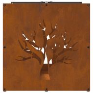 Стойка за дърва за огрев 40x40x40 см Патинираща стомана