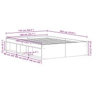Рамка за легло без матрак Черен дъб Инженерна дървесина