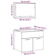 Комплект мебели за баня от 2 части Дъб артизан инженерно дърво