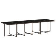 Външен трапезен комплект 13 части с възглавници кафяв полиратан