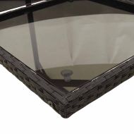 Външен трапезен комплект 13 части с възглавници черен полиратан