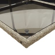 Градински трапезен комплект 9 части с възглавници сив полиратан