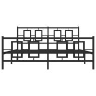 Метална рамка за легло с горна и долна табла, черна, 160x200 см