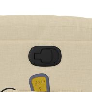 Изправящ масажен реклайнер стол, кремав, текстил