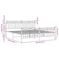 Метална рамка за легло с горна и долна табла, черна, 183x213 см