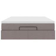 Османска легло с матрак, таупе, 140x200 см, плат