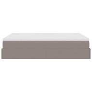 Османска легло с матрак, таупе, 140x200 см, плат