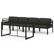 Градински комплект от 5 части с възглавници, алуминий, антрацит