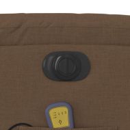 Електрически изправящ масажен реклайнер стол кафяв текстил