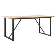 Трапезна маса О-образна рамка 180x90x75,5 см бор масив и чугун