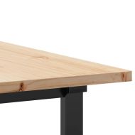 Трапезна маса О-образна рамка 180x90x75,5 см бор масив и чугун