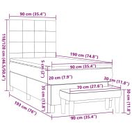 Боксспринг легло с матрак, таупе, 90x190 см, плат