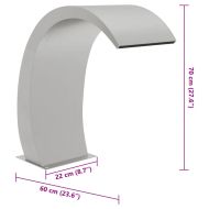 Фонтан за басейн с LED, 22x60x70 см, неръждаема стомана 304