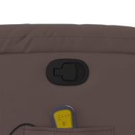 Изправящ масажен реклайнер стол, кафяв, изкуствена кожа