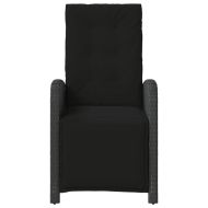 Накланящи градински столове с подложка 2 бр, черен, полиратан