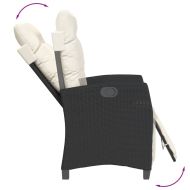 Градински трапезен комплект 7 части възглавници черен полиратан