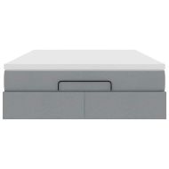 Османска легло с матрак, светлосиво, 140x200 см, плат