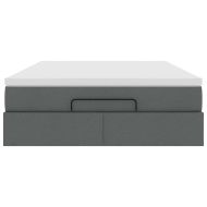 Османска легло с матрак, тъмносиво, 140x200 см, плат