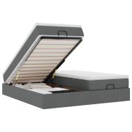 Османска легло с матраци, тъмносиво, 200x200 см, плат