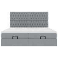 Османска легло с матраци, светлосиво, 200x200 см, плат