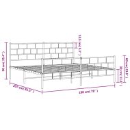Метална рамка за легло с горна и долна табла, черна, 193x203 см