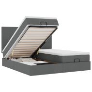 Османска легло с матраци, тъмносиво, 200x200 см, плат