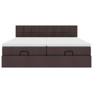 Османска легло с матраци, тъмнокафяво, 200x200 см, плат