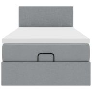 Османска легло с матрак, светлосиво, 100x200 см, плат