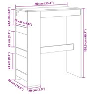Бар маса с рафтове дъб артизан 90x40x103,5 см инженерно дърво