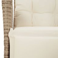 Градински комплект с възглавници, 5 части, бежов полиратан