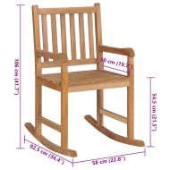 Люлеещ се стол с яркозелена възглавница, тиково дърво масив