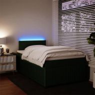 Боксспринг легло с матрак, тъмнозелено, 120x200 см, кадифе