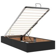 Османска легло с матрак, черно, 80x200 см, изкуствена кожа