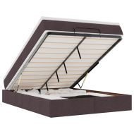 Османска легло с матрак, тъмнокафяво, 140x200 см, плат