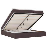 Османска легло с матрак, тъмнокафяво, 160x200 см, плат