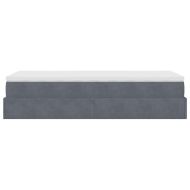 Османска легло с матрак, тъмносиво, 90x200 см, кадифе