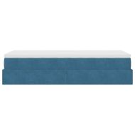 Османска легло с матрак, тъмносиньо, 90x200 см, кадифе