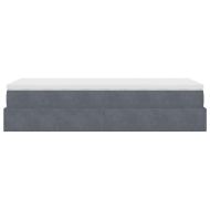 Османска легло с матрак, тъмносиво, 100x200 см, кадифе