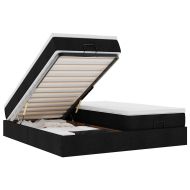 Османска легло с матраци, черно, 180x200 см, плат