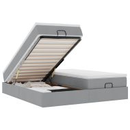 Османска легло с матраци, светлосиво, 200x200 см, плат