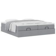 Османска легло с матраци, светлосиво, 200x200 см, плат