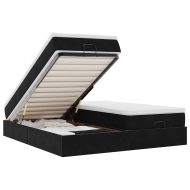 Османска легло с матраци, черно, 160x200 см, кадифе