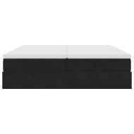 Османска легло с матраци, черно, 160x200 см, кадифе