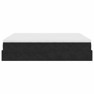 Османска легло с матраци, черно, 160x200 см, кадифе