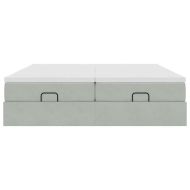 Османска легло с матраци, светлосиво, 180x200 см, кадифе