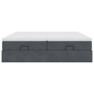 Османска легло с матраци, тъмносиво, 200x200 см, кадифе