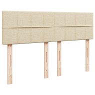 Османска легло с матрак, кремаво, 140x200 см, плат