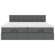 Османска легло с матраци, тъмносиво, 200x200 см, плат